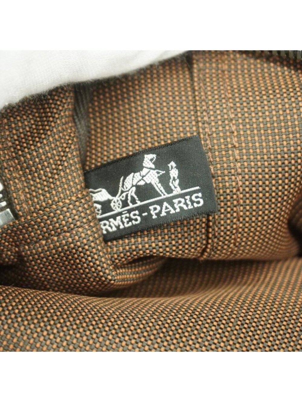 ★SOLD★ Hermes Tote Her Line Canvas Brown Silver - Picture 5 of 10